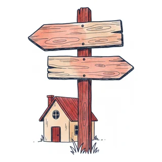 Panneau indicateur à trois directions