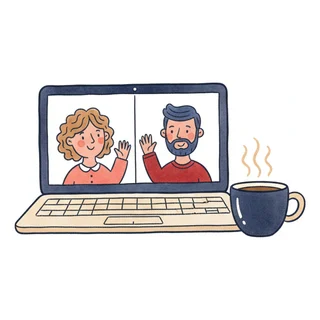 Appel vidéo en famille sur un portable