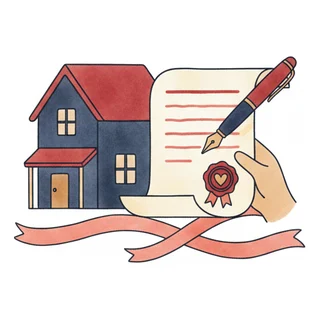 Maison et acte de vente signé