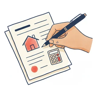 Documents fiscaux et calculatrice